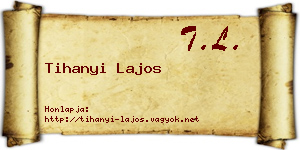 Tihanyi Lajos névjegykártya